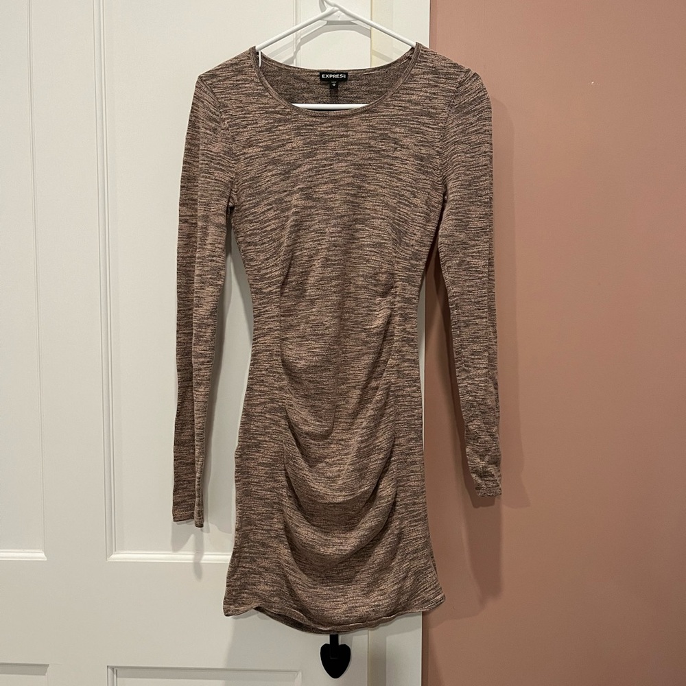 Express Women's Tan Long Sleeve Dress